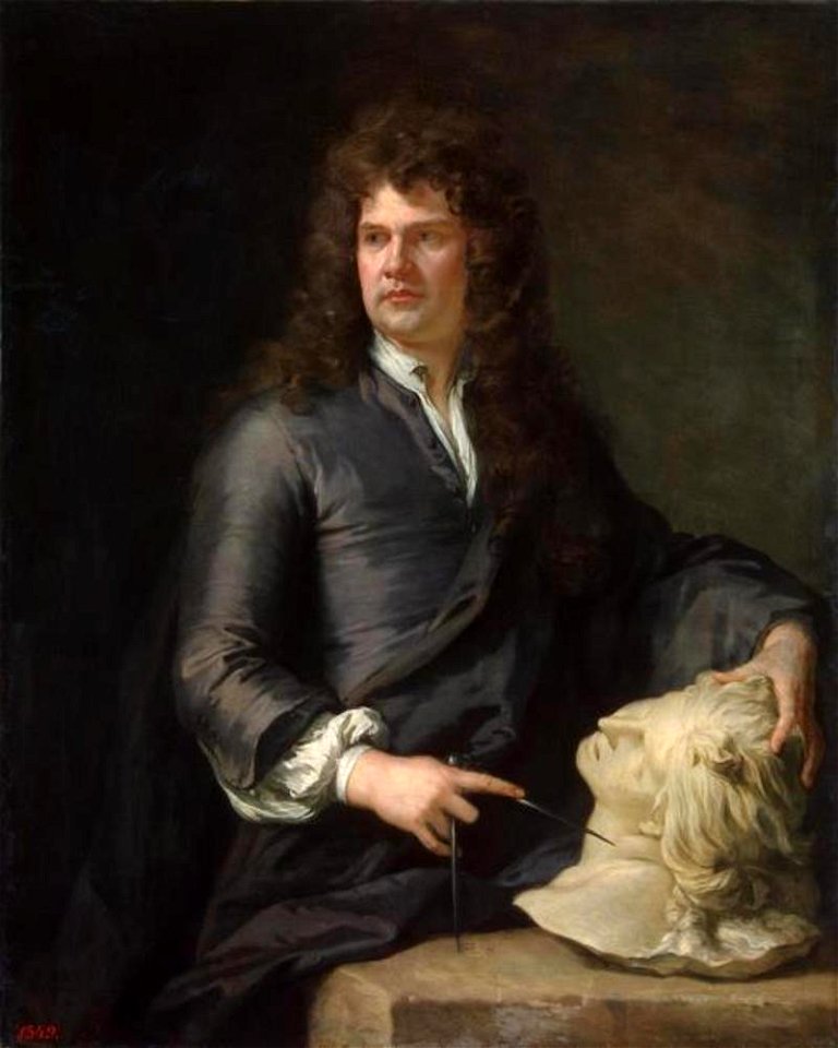 Gottfried Kneller - Portret van de beeldhouwer Grinling Gibbons - ГЭ-1346 - Hermitage Museum
