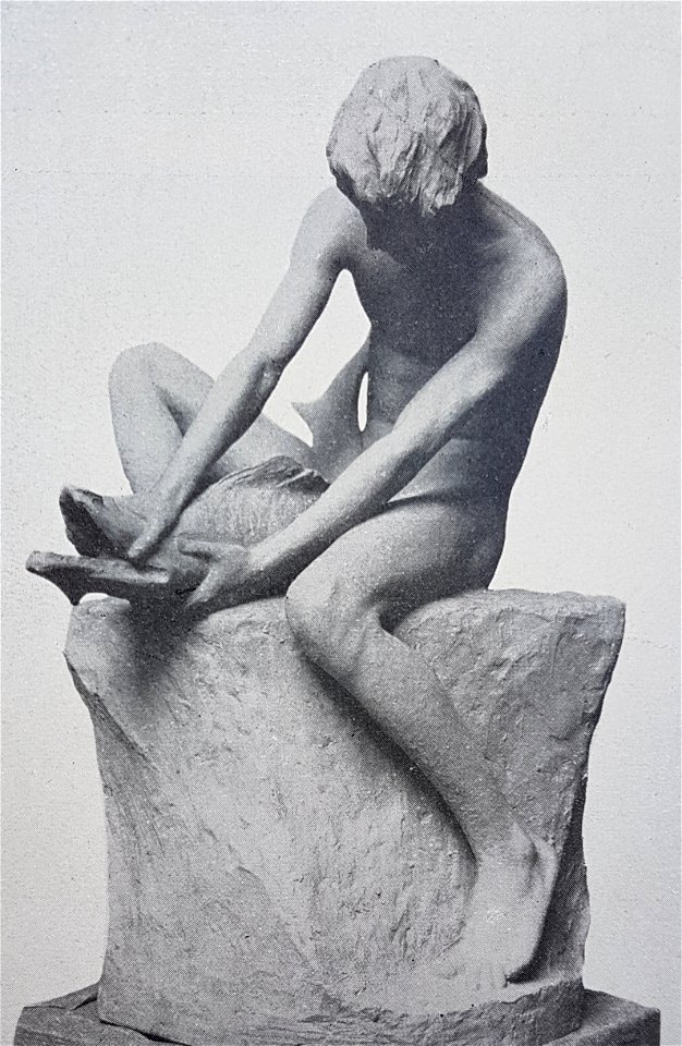 Gossen med fisken brons x Teodor Lundberg