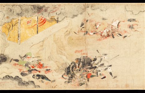 Gosannen kassen ekotoba - Scroll 3 part 4 - detail killed warriors