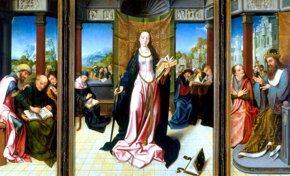 Goswin van der Weyden - Triptych Saint Catherine and the philosophers - HMPS SCAG 1 1958