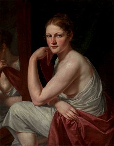 Gottlieb Schick (Werkstatt) Sitzende junge Frau mit Spiegelbild