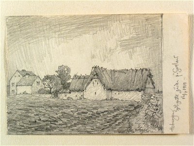 Gotland, Sundre sn. Hoburgen – sydligaste gården på Gotland . Teckning av Ferdinand Boberg - Nordiska museet - NMA.0088044