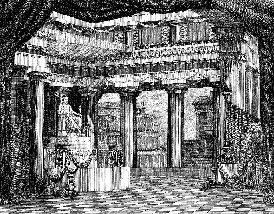Gounod - Philémon et Baucis - Théatre-Lyrique, decoration of act 2, temple de Jupiter, 1861 - btv1b531172575