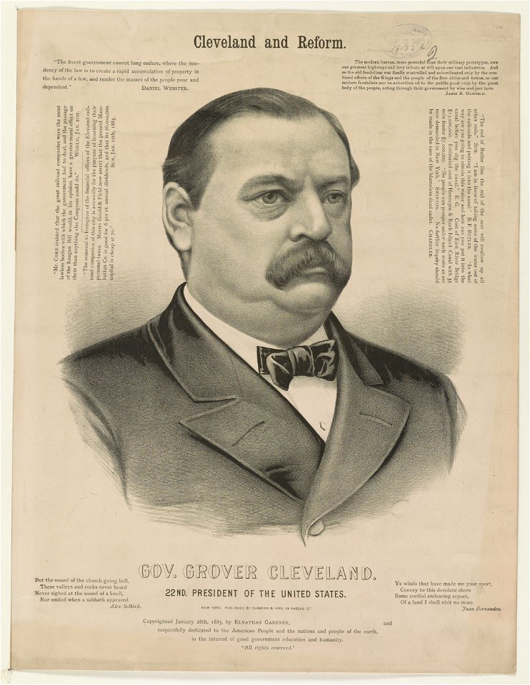 Gov. Grover Cleveland, 22nd President of the United States - Cleveland and reform LCCN93505827