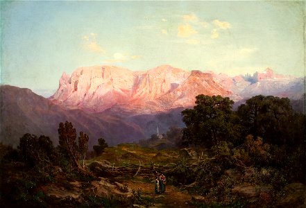 Gottfried Seelos - Schlern mit Rosengarten von Rampeun aus gesehen - 6050 - Österreichische Galerie Belvedere