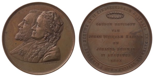 Gouden huwelijk van Johan Wilhelm Kaiser (1813-1900) en Johanna Buisman (1821-1907) - AM - 36890