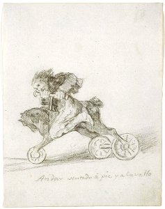 Goya - Andar sentado á pie y a Cavallo (To go along seated, on foot, and on horseback), Sheet 10 from Album G (Bordeaux Album I), 1973.697