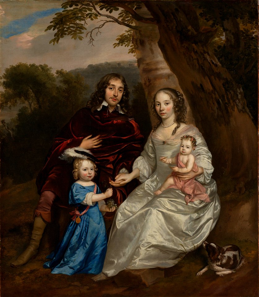 Govert van Slingelandt (1623-90), heer van Dubbeldam. Met zijn eerste vrouw Christina van Beveren en hun beide zoontjes Rijksmuseum SK-A-4013