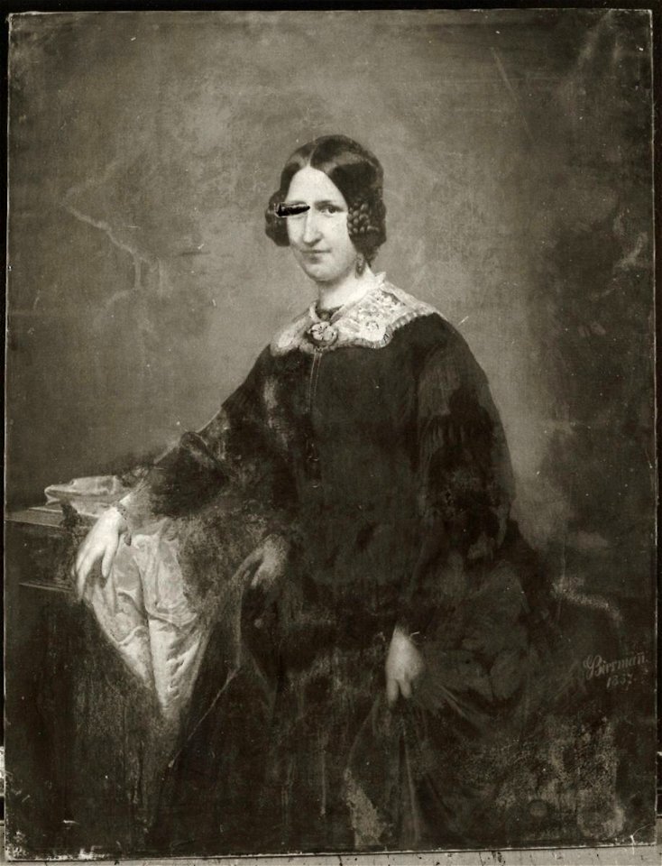 Gottlieb Biermann - Bildnis einer Dame in Schwarz - HST 62 - Bavarian State Painting Collections