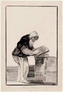 Goya - (Old Man Writing) Mucho sabes y aun aprendes (You Know a Lot and You're Still Learning); Sheet 15 from Album E (Black Border Album), 58.359