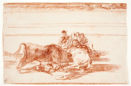 Goya - Caida de un picador de su caballo debajo del toro, D04313