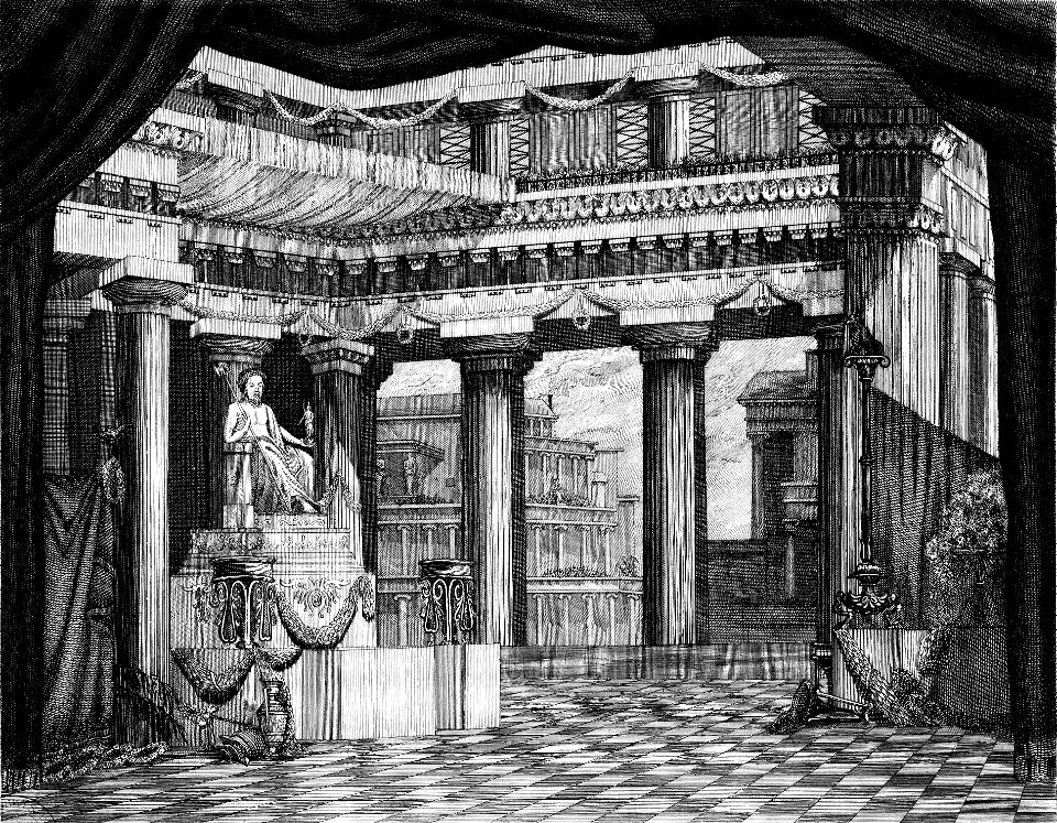 Gounod - Philémon et Baucis - Théatre-Lyrique, decoration of act 2, temple de Jupiter, 1861 - btv1b531172558