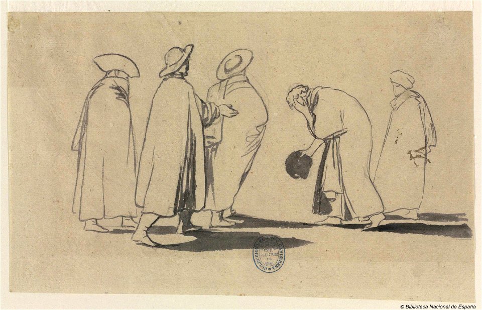 Goya - Cinco figuras de hombres, bdh0000018533