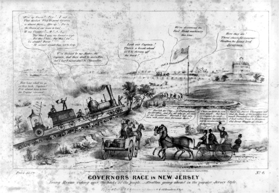 Governors race in New Jersey. Young Hyson riding over the backs of the people. Stratton going ahead in the popular Jersey style LCCN2008661449