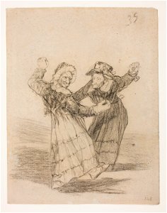 Goya - Dos viejas comadres bailando, D04152