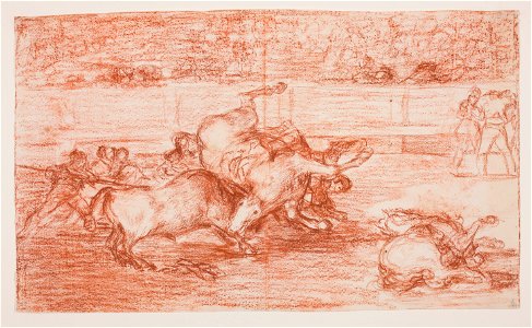 Goya - Desgraciada embestida de un poderoso toro, D04321