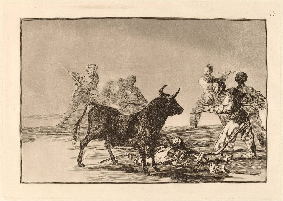 Goya - Desjarrete de la canalla con lanzas, medias-lunas, banderillas y otras armas