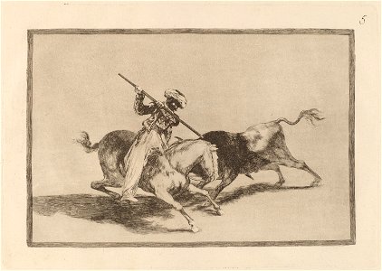 Goya - El animoso moro Gazul es el primero que lanceo toros en regla. Free illustration for personal and commercial use.