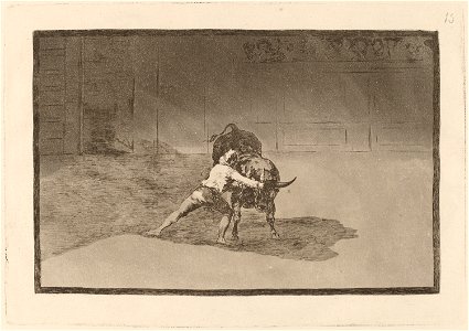 Goya - El famoso Martincho poniendo banderillas al quiebro. Free illustration for personal and commercial use.