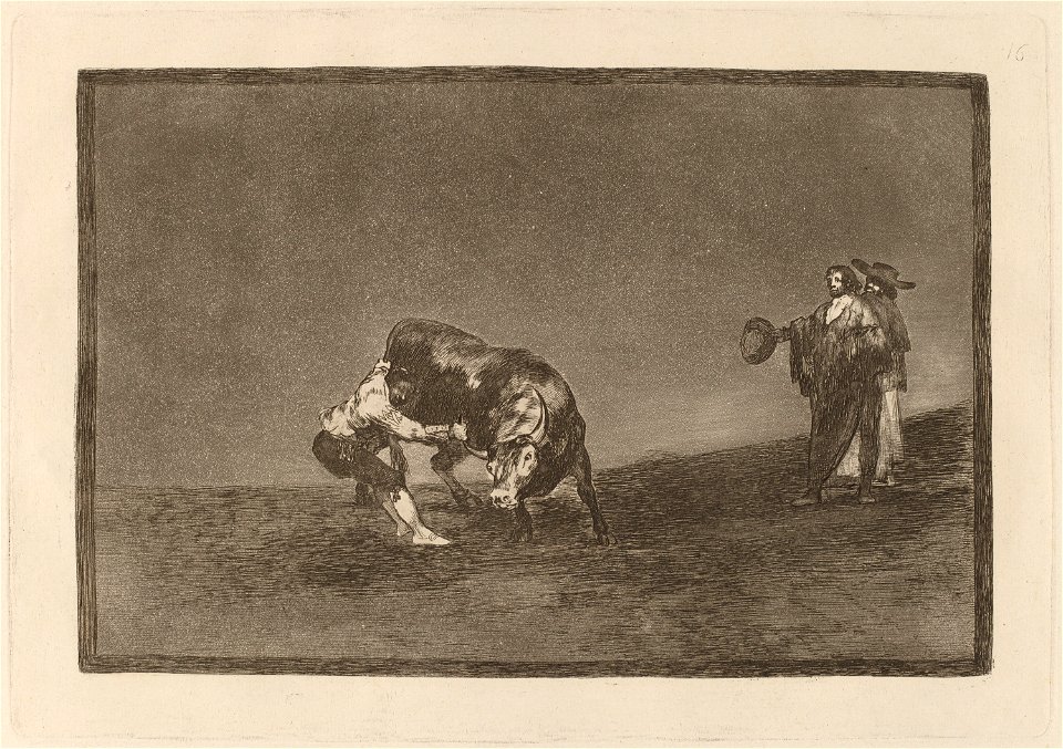 Goya - El mismo vuelca un toro en la plaza de Madrid (The Same Man Throws a Bull in the Ring at Madrid)