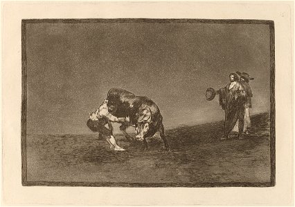 Goya - El mismo vuelca un toro en la plaza de Madrid (The Same Man Throws a Bull in the Ring at Madrid)