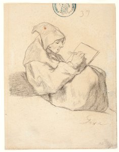 Goya - Fraile dibujando con un compás, D04116