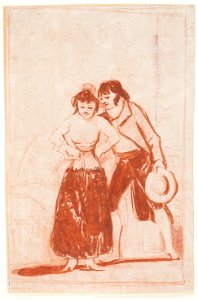 Goya - Hombre ayudando a una joven a desnudarse, D03907