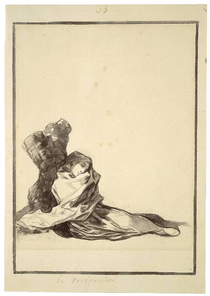 Goya - La resignacìon (Resignation); Sheet 33 Album E (Black Border Album 33), 69.68