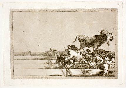 Goya - La Tauromaquia 21 Desgracias acaecidas en el tendido de la plaza de Madrid, y muerte del alcalde de Torrejon, G02431