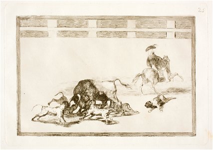 Goya - La Tauromaquia 25 Echan perros al toro, G02435