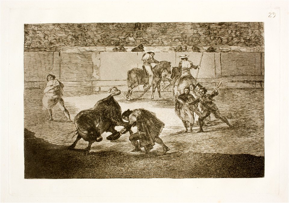 Goya - La Tauromaquia 29 Pepe Illo haciendo el recorte al toro, G02439