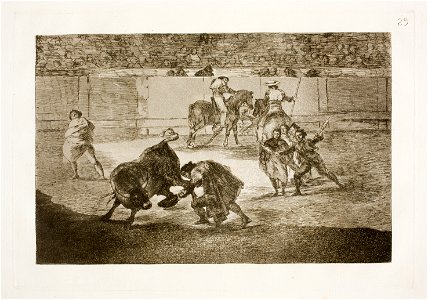 Goya - La Tauromaquia 29 Pepe Illo haciendo el recorte al toro, G02439
