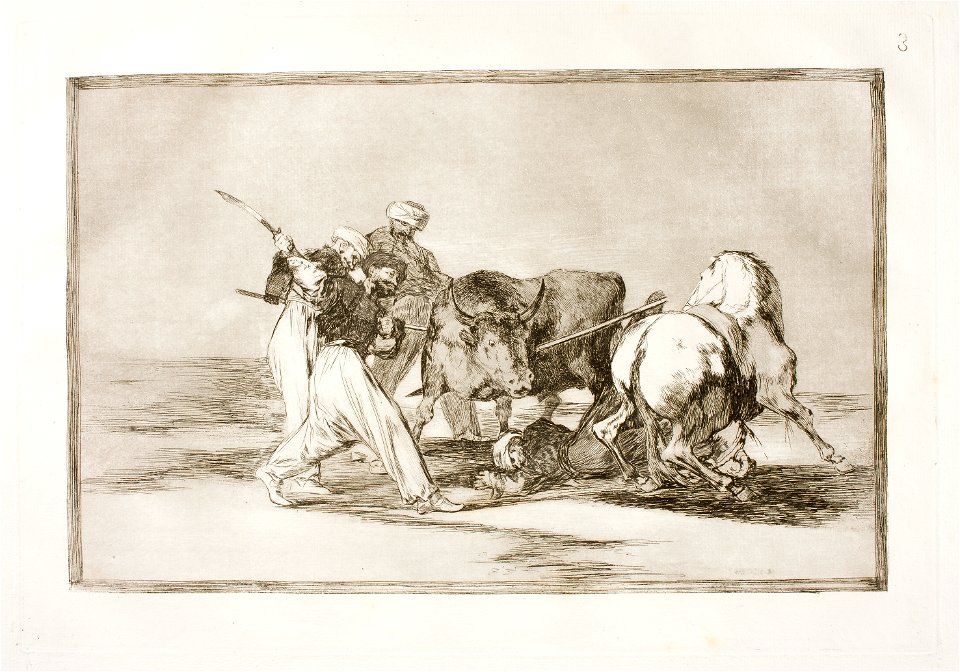 Goya - La Tauromaquia 03 Los moros establecidos en España, prescindiendo de las supersticiones de su Alcorán, G02413