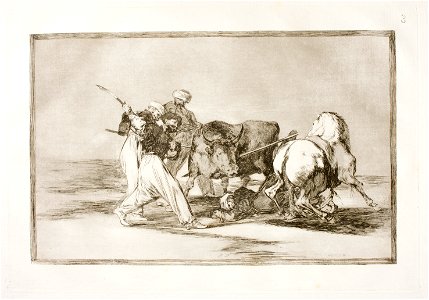 Goya - La Tauromaquia 03 Los moros establecidos en España, prescindiendo de las supersticiones de su Alcorán, G02413