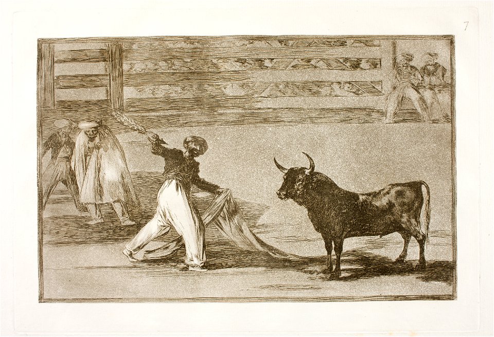 Goya - La Tauromaquia 07 Origen de los arpones ó banderillas, G02417
