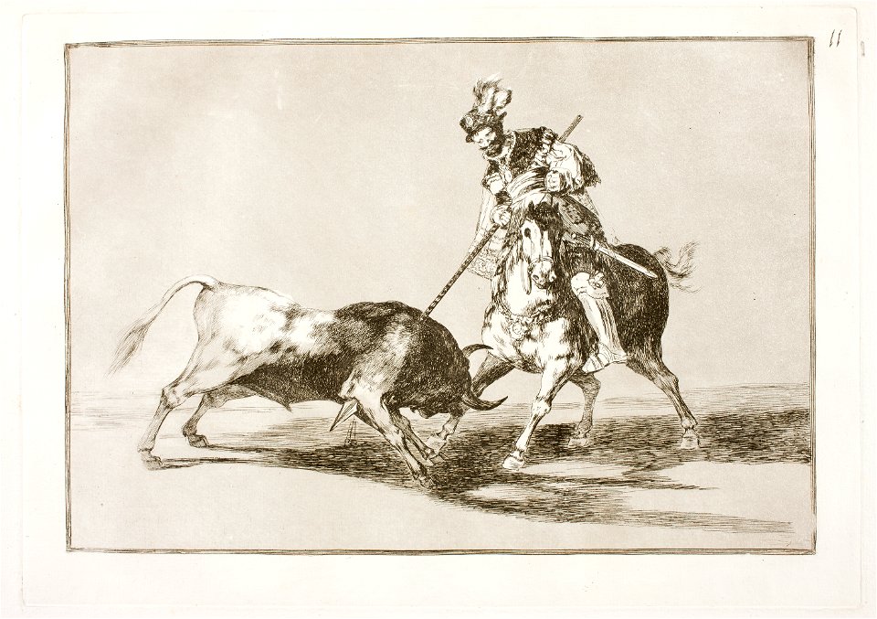 Goya - La Tauromaquia 11 El Cid Campeador lanceando otro toro, G02421