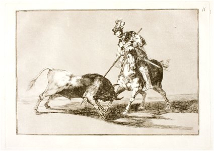 Goya - La Tauromaquia 11 El Cid Campeador lanceando otro toro, G02421