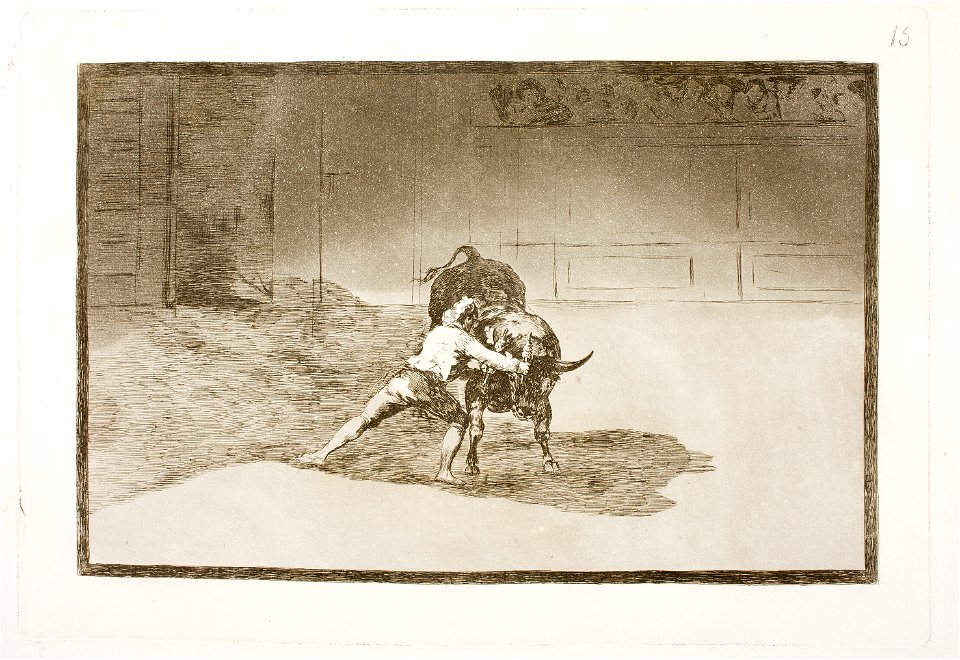 Goya - La Tauromaquia 15 El famoso Martincho poniendo banderillas al quiebro, G02425