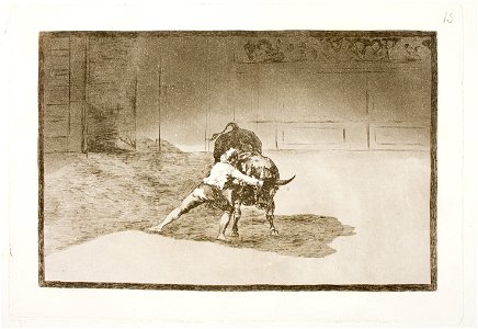 Goya - La Tauromaquia 15 El famoso Martincho poniendo banderillas al quiebro, G02425