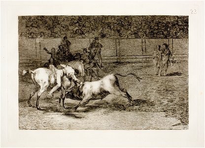 Goya - La Tauromaquia 23 Mariano Ceballos, alias el Indio, mata el toro desde su caballo, G02433
