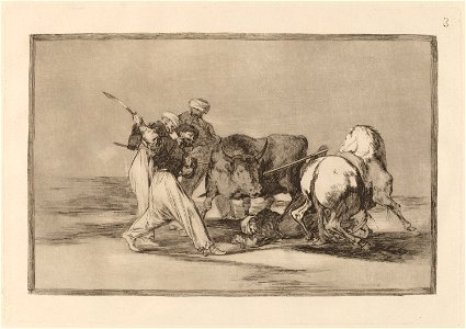 Goya - Los moros ... lancean un toro en el campo