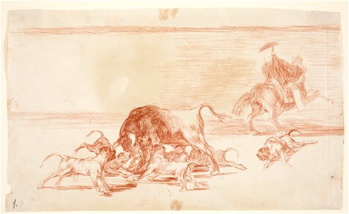 Goya - Echan perros al toro, D04312