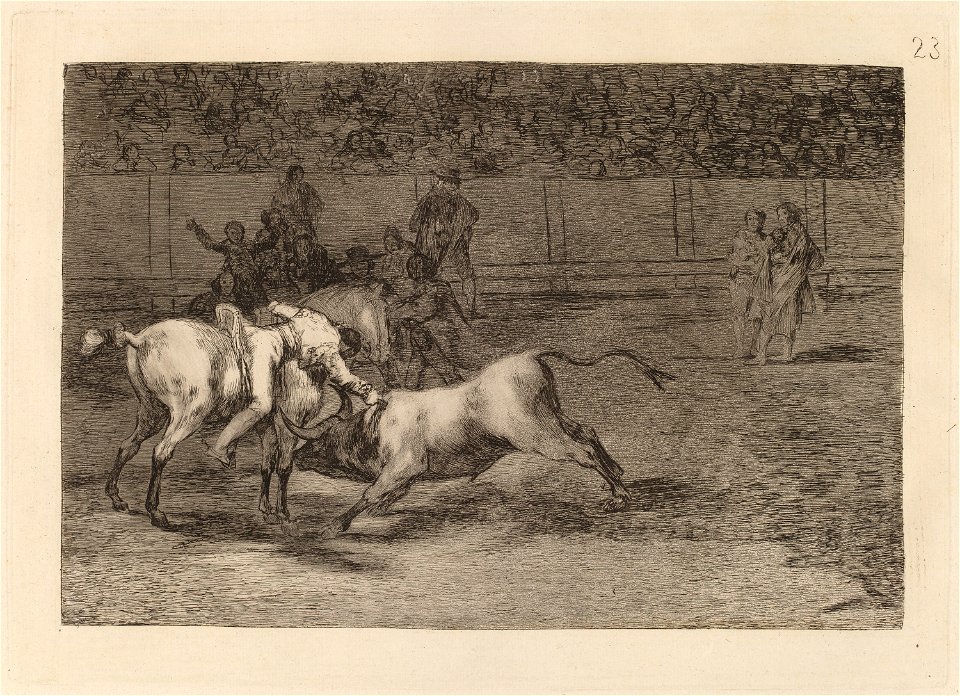 Goya - Mariano Ceballos, alias el Indio, mata el toro desde su caballo