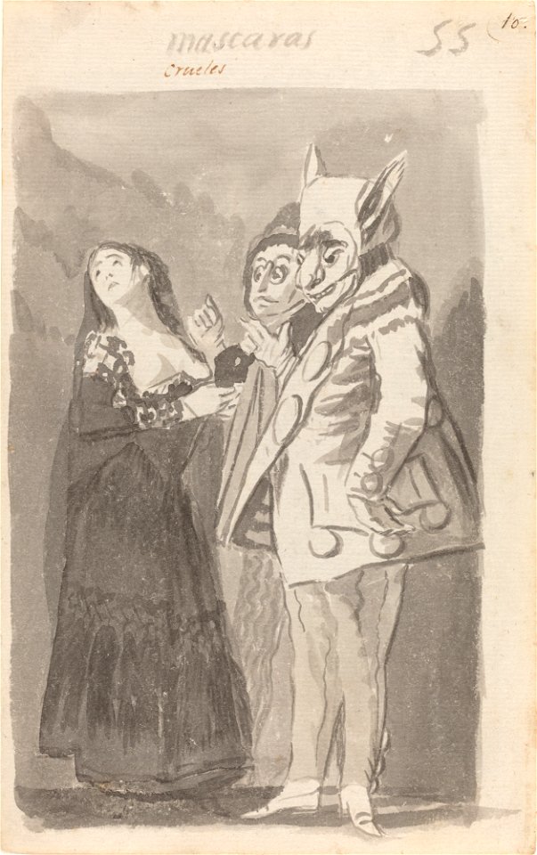 Goya - Mascaras crueles (Cruel Masks) recto