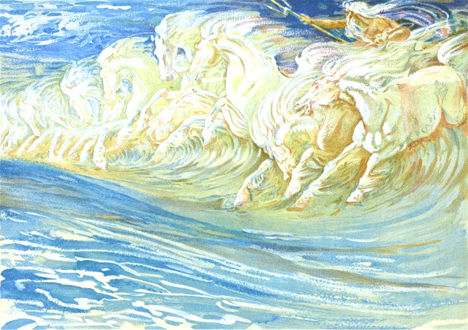 First Sketch for “Neptune’s Horses” by Walter Crane