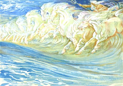First Sketch for “Neptune’s Horses” by Walter Crane