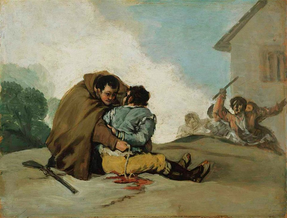 Francisco de Goya - Friar Pedro Binds El Maragato with a Rope