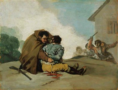 Francisco de Goya - Friar Pedro Binds El Maragato with a Rope