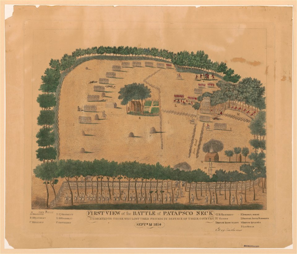 First view of the battle of Patapsco Neck dedicated to those who lost their friends in defence of their country, Septr. 12, 1814 LCCN2012645360