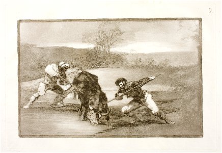 Goya - La Tauromaquia 02 Otro modo de cazar á pie, G02412